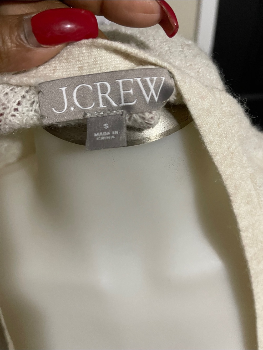 J. Crew Cream Cropped V-Neck Button Cardigan - Picture 3 of 4